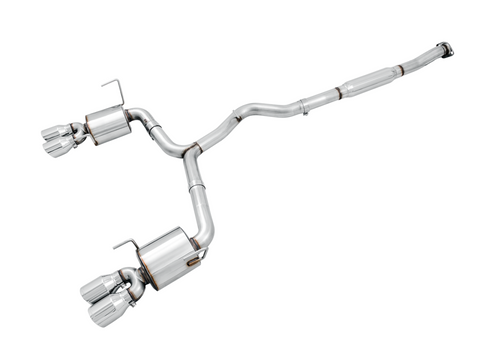 AWE Tuning AWE Touring Edition Exhaust for 2015  VA WRX Sedan - Chrome Silver Quad Tips (102mm)