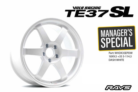 TE37SL 18X9.5 +35 DASH WHITE