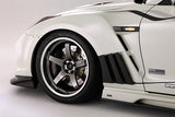 VARIS ’14 VERSION WIDE FRONT FENDER + CARBON LOUVER FIN SET FOR 2009-19 NISSAN GT-R [R35] VANI-074+VANI-090