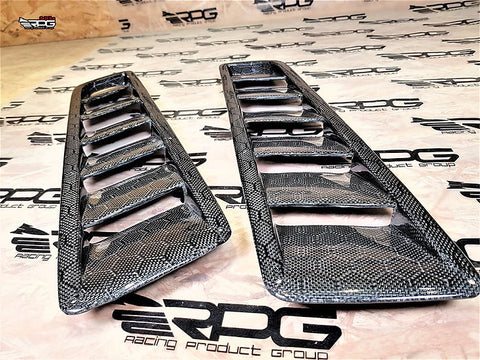 Road Rage RR-43 Vacuum Honeycomb Carbon Hood Vent Heat Extractor Set