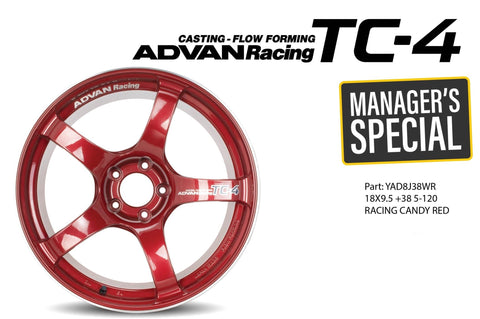 Advan TC-4 Wheel 18x9.5 5x120 38mm Racing Candy Red