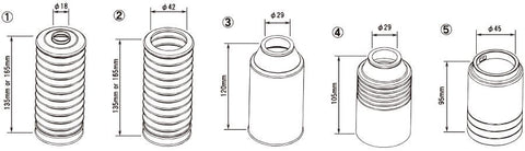 HKS DUST BOOTH SET BLACK 165MM D18 - Universal