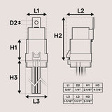 1 Pack 5-Pin 12V Bosch Style Waterproof Relay Kit [Harness Socket] [12 AWG Hot Wires] [SPDT] [60/80 Amp] 12 volt Automotive Marine Relays for Boats Auto Fan Cars