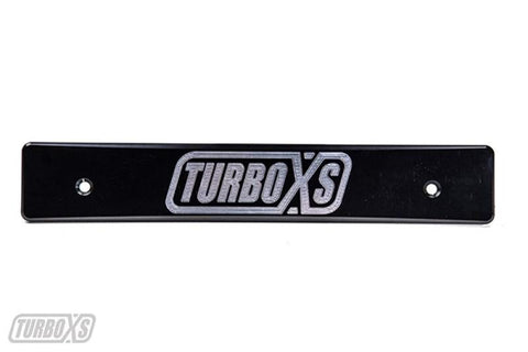 TurboXS 08-14 Subaru WRX/STi Billet Aluminum License Plate Delete Black Machined TurboXS Logo