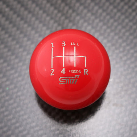 GLOSS RED WEIGHTED - 6 SPEED STI JAIL-PRISON ENGRAVING - 6 SPEED STI FITMENT