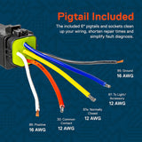 1 Pack 5-Pin 12V Bosch Style Waterproof Relay Kit [Harness Socket] [12 AWG Hot Wires] [SPDT] [60/80 Amp] 12 volt Automotive Marine Relays for Boats Auto Fan Cars