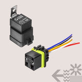 1 Pack 5-Pin 12V Bosch Style Waterproof Relay Kit [Harness Socket] [12 AWG Hot Wires] [SPDT] [60/80 Amp] 12 volt Automotive Marine Relays for Boats Auto Fan Cars