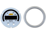 AEM X-Series Boost Pressure Gauge -30-60psi / -1-4bar  Accessory Kit Silver Bezel & White Faceplate