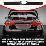 Rear Tailgate Trunk Lid Garnish Trim fit for Subaru WRX STI 2008-2014 | Impreza 2008-2011 Hatchback I Real Dry Carbon Fiber I Lightweight Strong with UV-Resistant Clear Coating