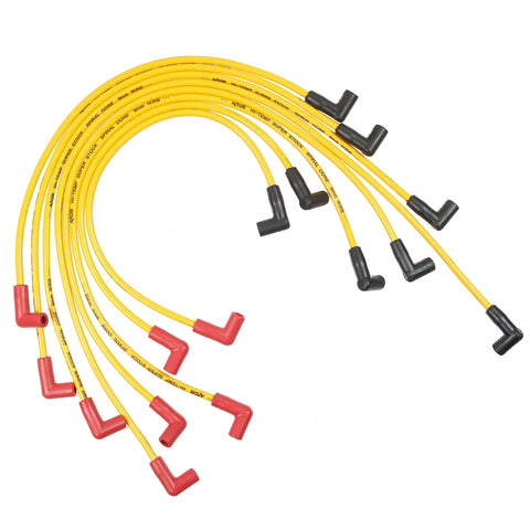 ACCEL SPARK PLUG WIRE SET - 90 DEG BOOTS - YELLOW