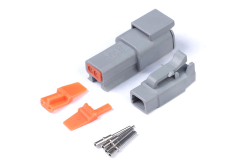 HALTECH Plug and Pins Only - Matching Set of Deutsch DTM-2 Connectors (7.5 Amp)