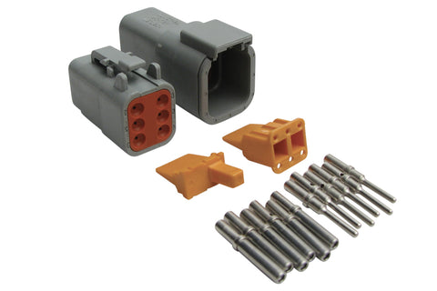 HALTECH Plug and Pins Only - Matching Set of Deutsch DTM-6 Connectors (7.5 Amp)