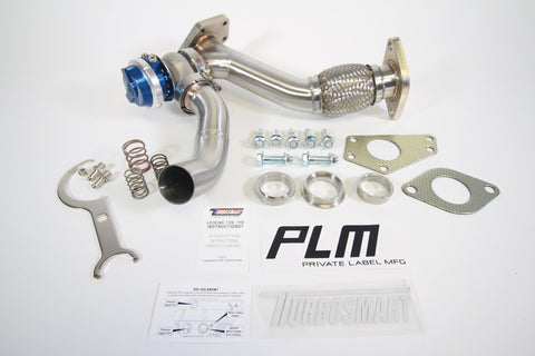 PLM Power Driven Subaru 3-Bolt EWG Up Pipe with Turbosmart WG40 Gen V Wastegate (Blue)