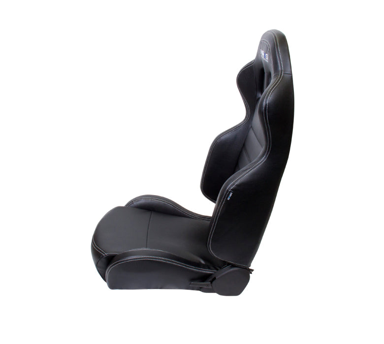 Reclinable Racing Seat White Stitching – Jen Speed Solutions