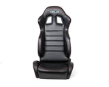 Reclinable racing Seat Red Stitching