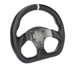 FLAT BOTTOM CARBON FIBER CENTER LEATHER STEERING WHEEL