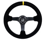 350MM DEEP DISH STEERING WHEEL SUEDE SOLID SPOKE