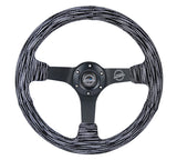 350MM DEEP DISH STEERING WHEEL SUEDE SOLID SPOKE