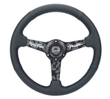 350MM FLAT STEERING WHEEL LEATHER