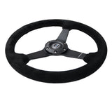 350MM FLAT STEERING WHEEL SUEDE