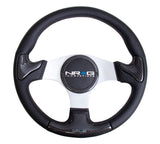 CARBON FIBER STEERING WHEEL 350MM RUBBER HORN