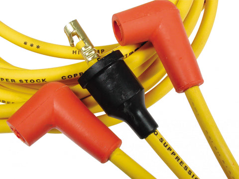 ACCEL Spark Plug Wire Set - 8mm - Yellow with Orange Straight Boots