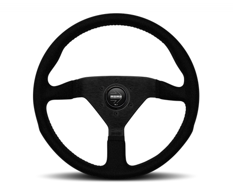 MOMO 3-Spoke Monte Carlo Series Alcantara Leather Steering Wheel with Black Stitch MCL35AL1B