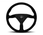 MOMO 3-Spoke Monte Carlo Series Alcantara Leather Steering Wheel with Black Stitch MCL35AL1B