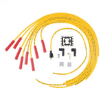 ACCEL SPARK PLUG WIRE SET - 8MM - UNIVERSAL - YELLOW WIRE WITH RED STRAIGHT BOOTS