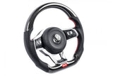 APR Steering Wheel - Carbon Fiber & Perforated Leather - MK7 GTI/GLI Red (For Use Without Paddles)