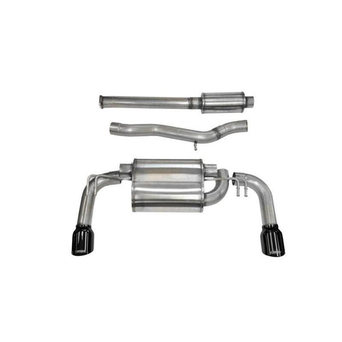 Corsa 08-14 Mitsubishi Lancer Evolution X Sedan 2.0L Black Sport Dual Rear Cat-Back Exhaust