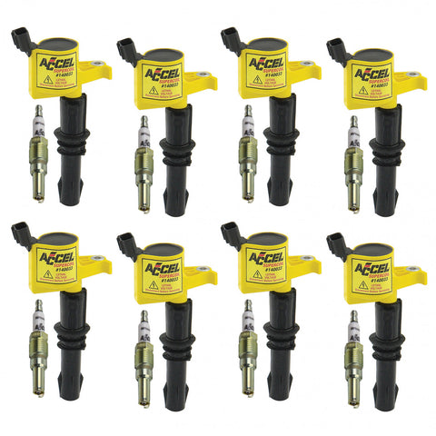 ACCEL Ignition Upgrade Kit- 2004-2008 Ford 4.6L/5.4L/6.8L 3-valve egines, yellow, 8-pack