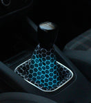 LED Bluetooth Black Honeycomb Shift Boot, Brake Boot & Seat Belt Covers, Comes custom made sized to each buyers car designed to fit