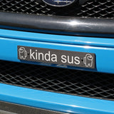 "KINDA SUS" PLATE DELETE