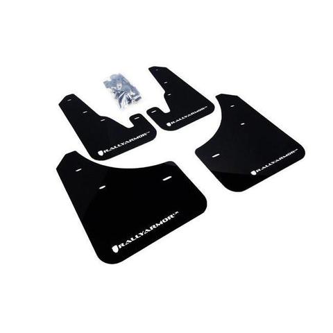 Rally Armor Black Mud Flap w/ White Logo 2004-2009 Mazda 3 / Mazdaspeed 3
