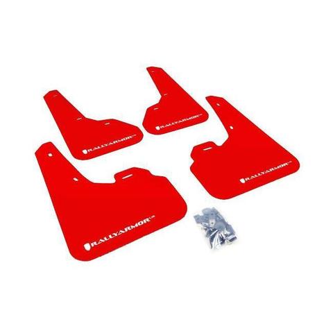 Rally Armor Red Mud Flap w/ White Logo Mazda 3 / Mazdaspeed 3 2010-2013