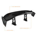 Carbon Fiber Spoiler - Universal (59") w / NRG arrow cut out stands and large end plates