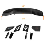 Carbon Fiber Spoiler - Universal (59") w / NRG arrow cut out stands and large end plates