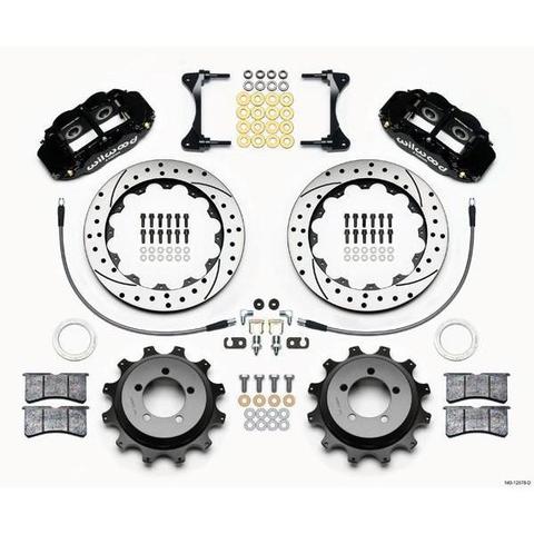 Wilwood FNSL4R Black Rear Slotted & Drilled Big Brake Kit 2002-2005 Subaru WRX